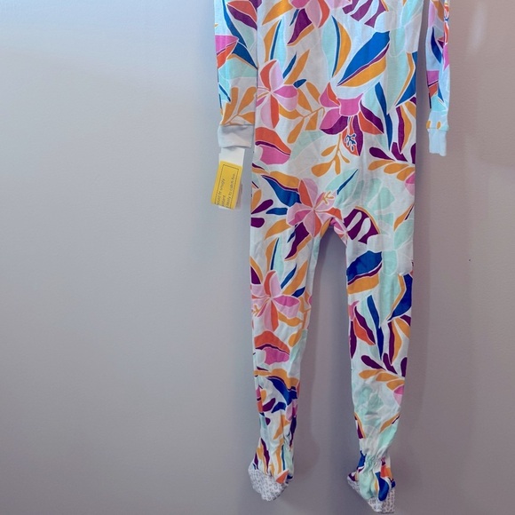 Carter's Long Sleeve Floral Footed Pajamas with Zipper, Non Slip 5t - Picture 7 of 8